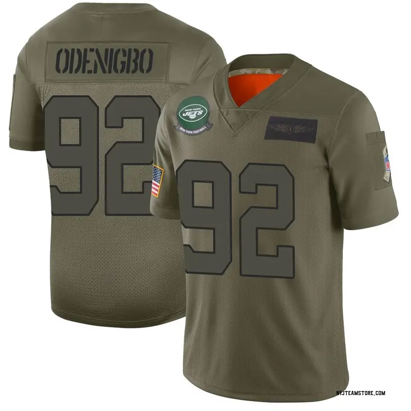 Ifeadi Odenigbo Men's Nike White New York Jets Custom Game Jersey Size: Extra Large